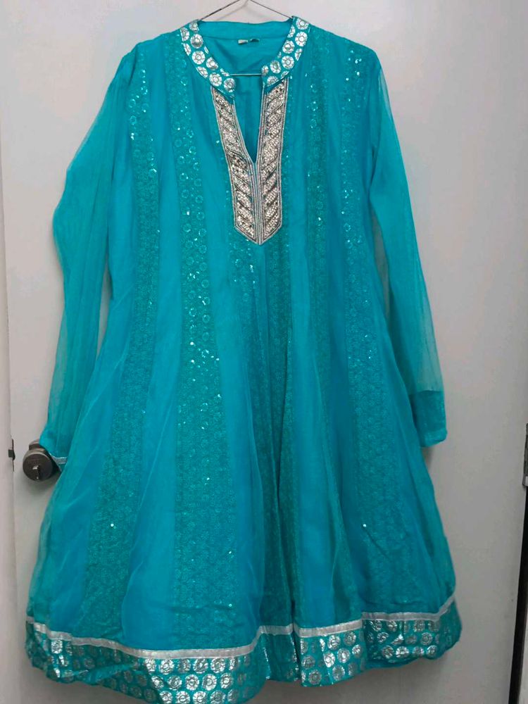 Teal Ethnic Gown