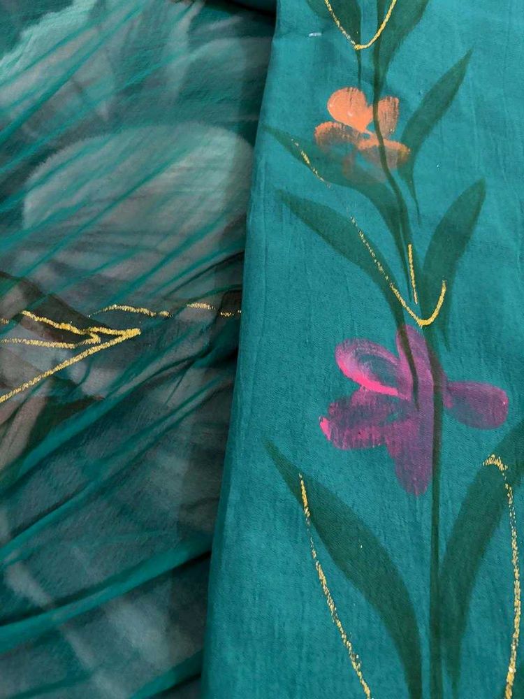 Hand Paint Unstiched  Suit