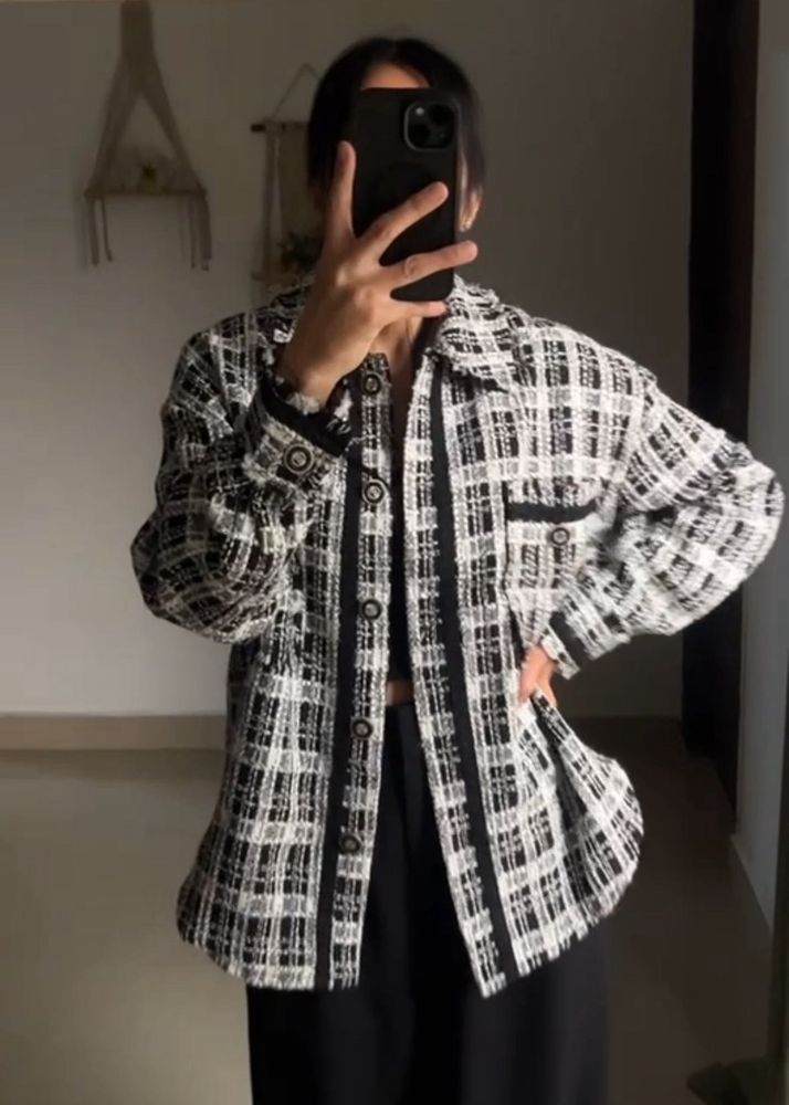 Chic Plaid Tweed Jacket