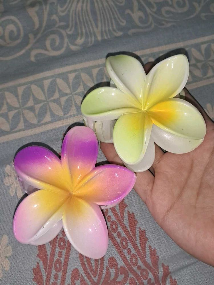 Hawaiian Tropical Flower Claw Clip 2pcs