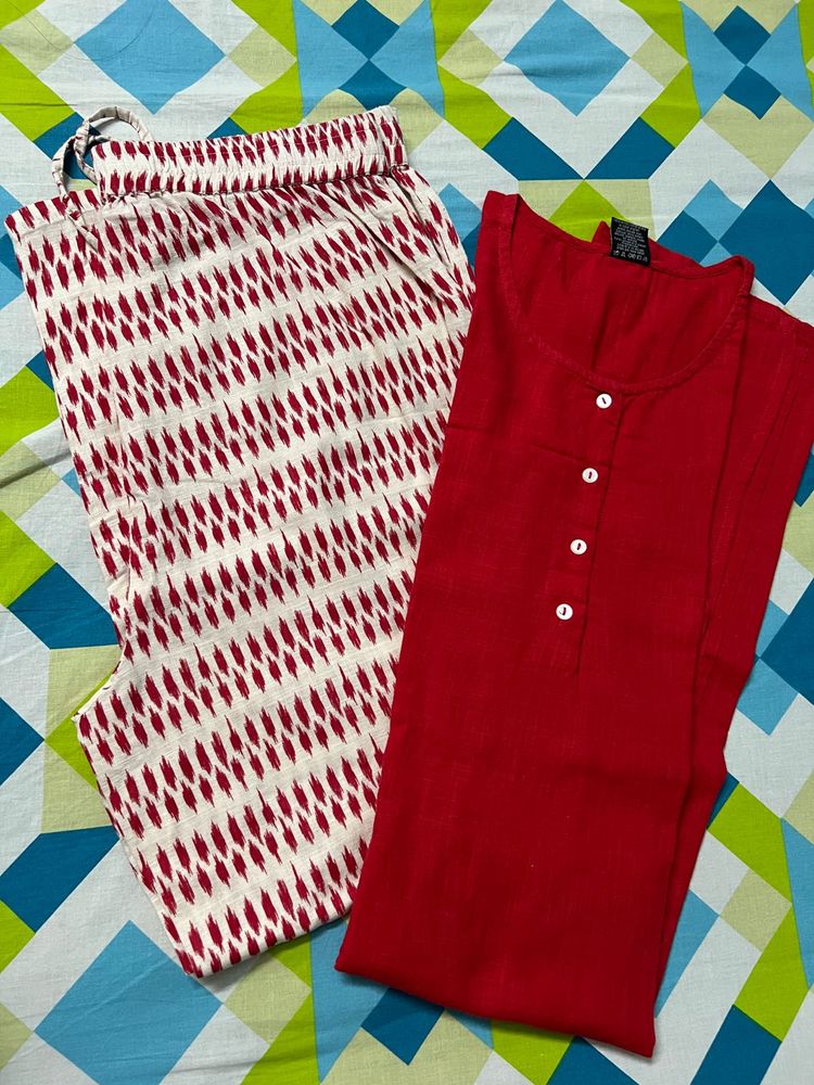 Red Kurta Set