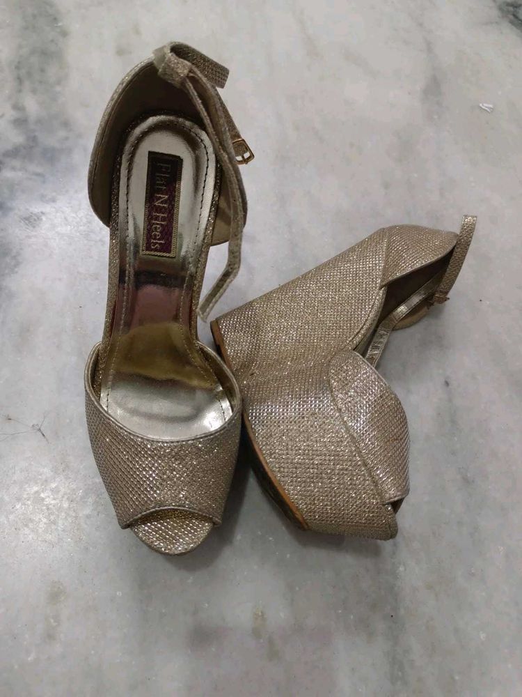 Golden Embellished Heels
