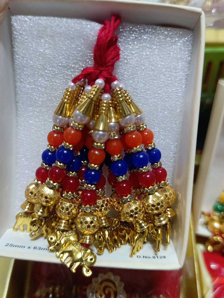 Decorative Beaded Lumba Rakhi For Bhabi 70/- Each