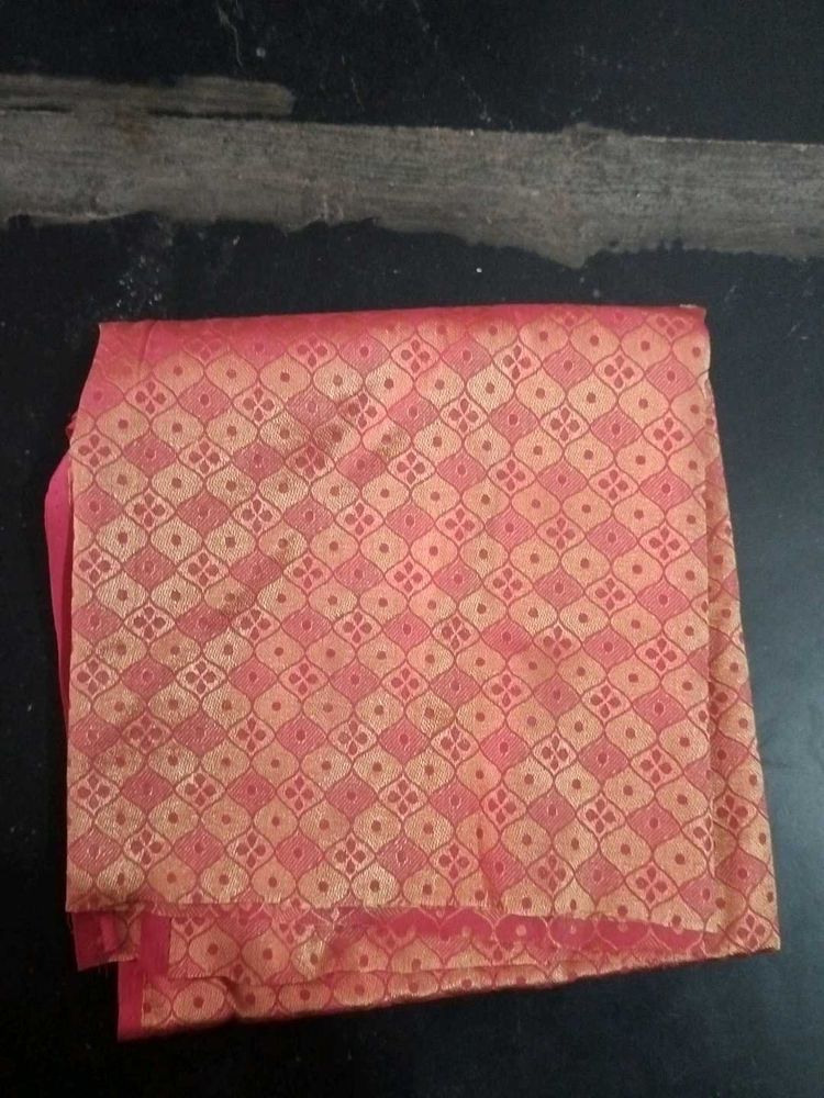 Pink &amp; Gold Patterned Fabric blouse piece