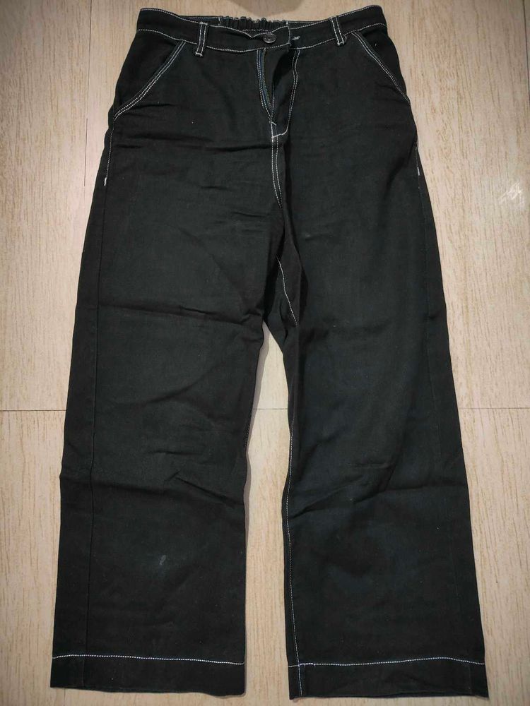 high waist Black Wide Leg Pants