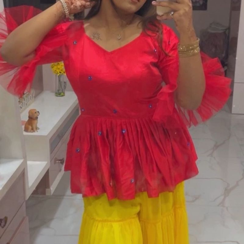 Red Peplum Top