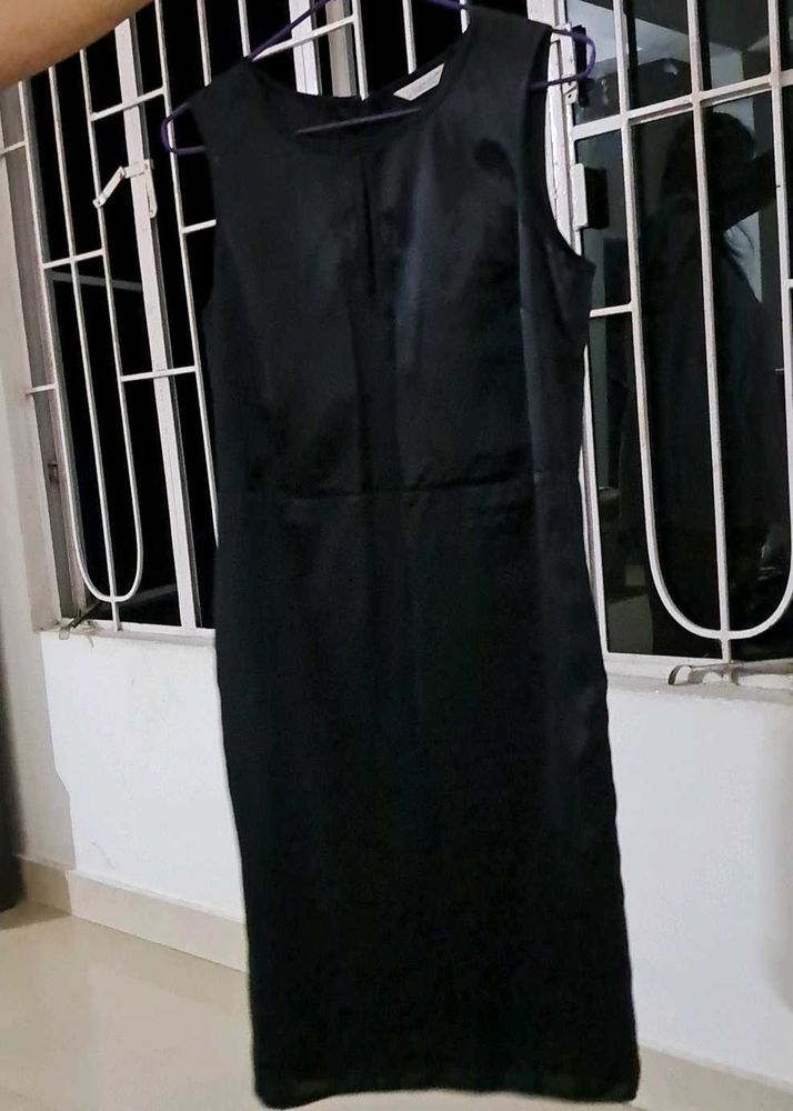 Black satin dress