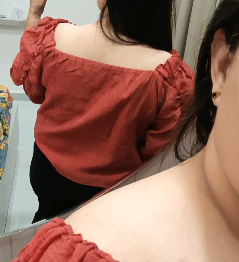 Red Off-Shoulder Top