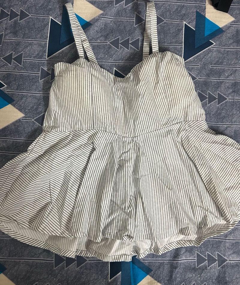 Striped Peplum Tank Top