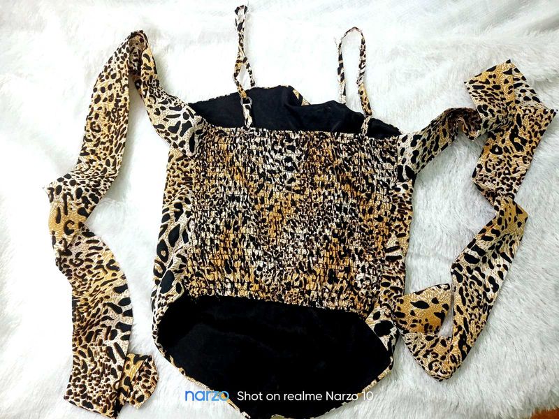 Leopard Print Spaghetti Strap Top