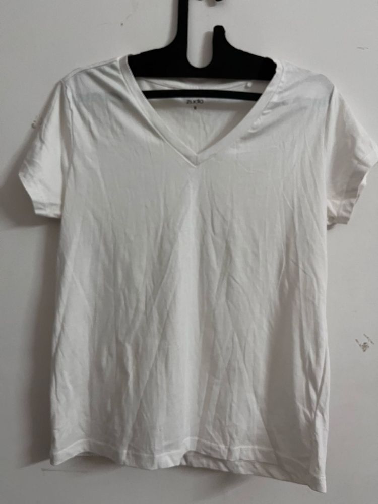 White V-Neck T-Shirt