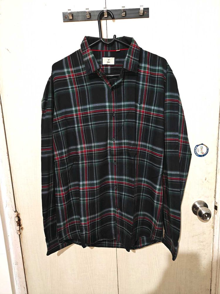 Plaid Long Sleeve Button-Down Shirt