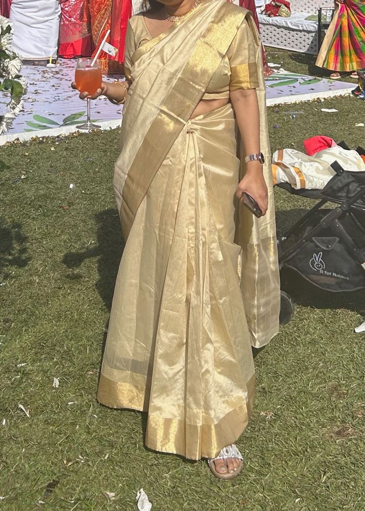 Elegant Gold Saree- available 2 in stock