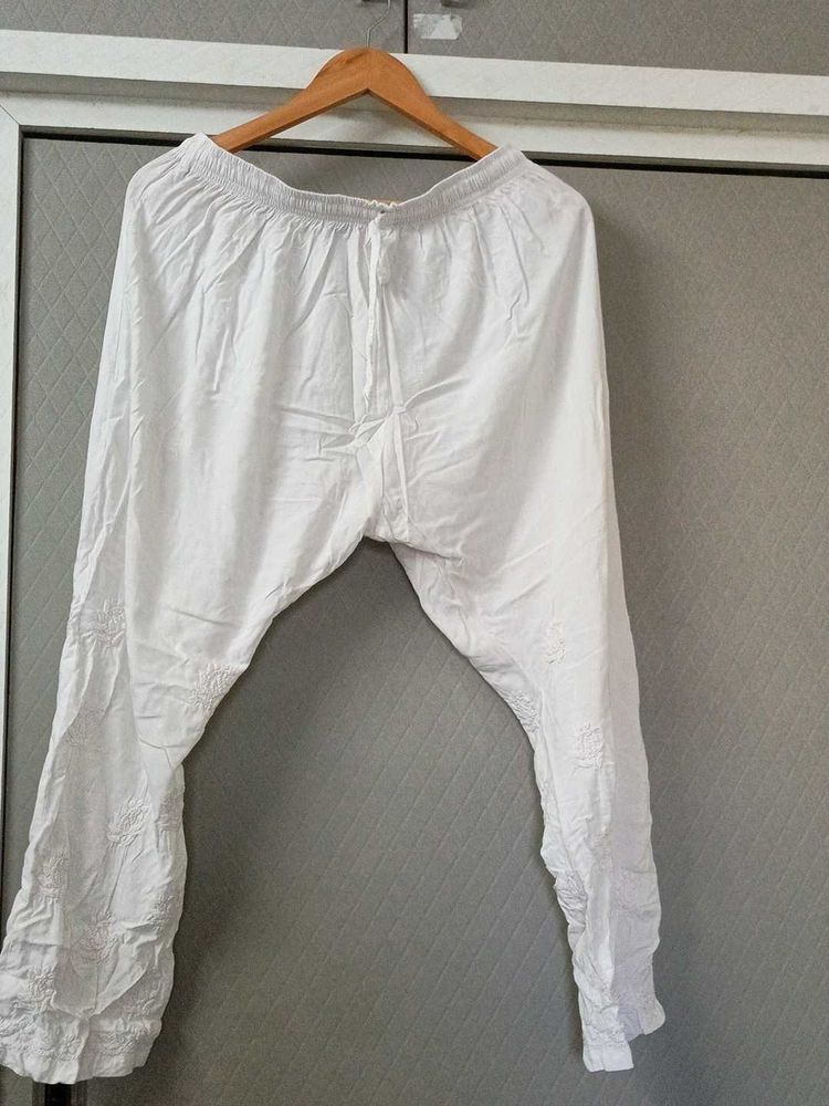 (Freesize Fits M To XL) White Patiyala