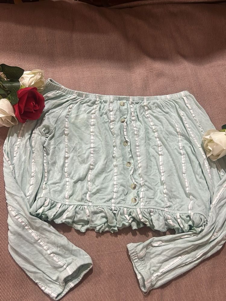 Off Shoulder Crop Top
