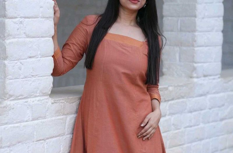 Elegant Brown Cotton Kurta