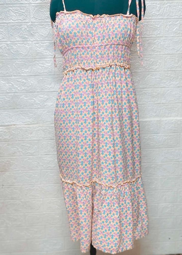 Floral Midi Sundress For Medium To Large Size