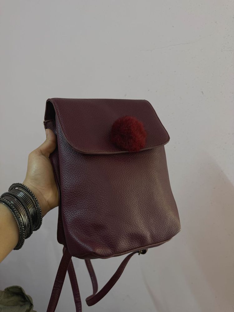 Burgundy Mini Backpack