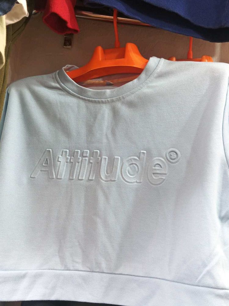 Light Blue &#34;Attitude&#34; Sweatshirt