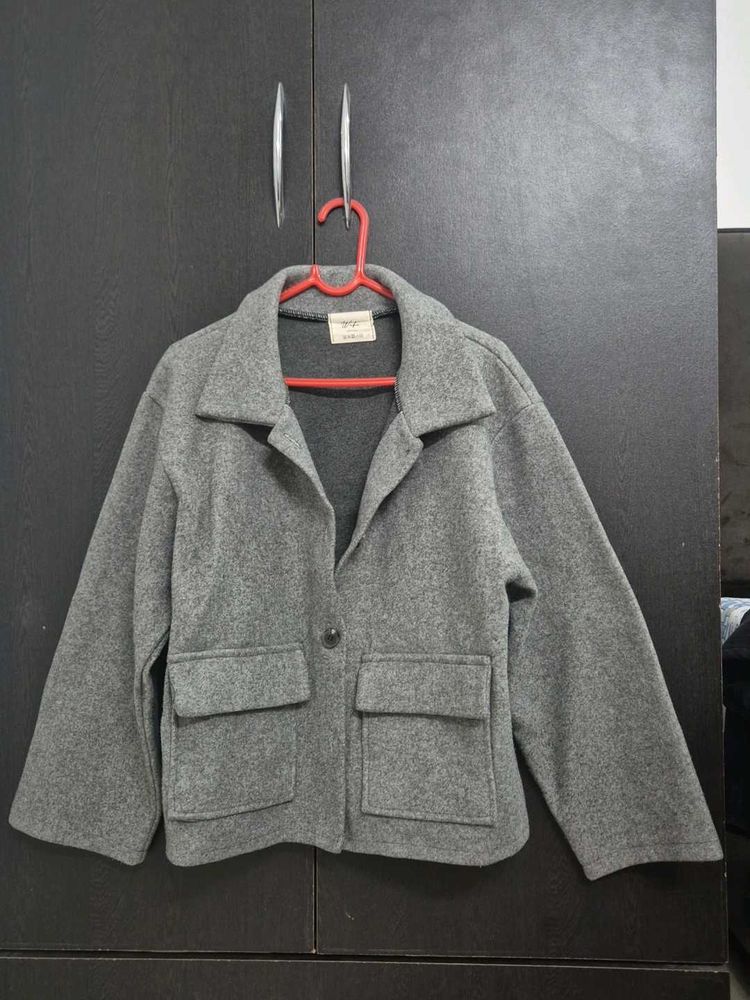 Gray Cropped Jacket