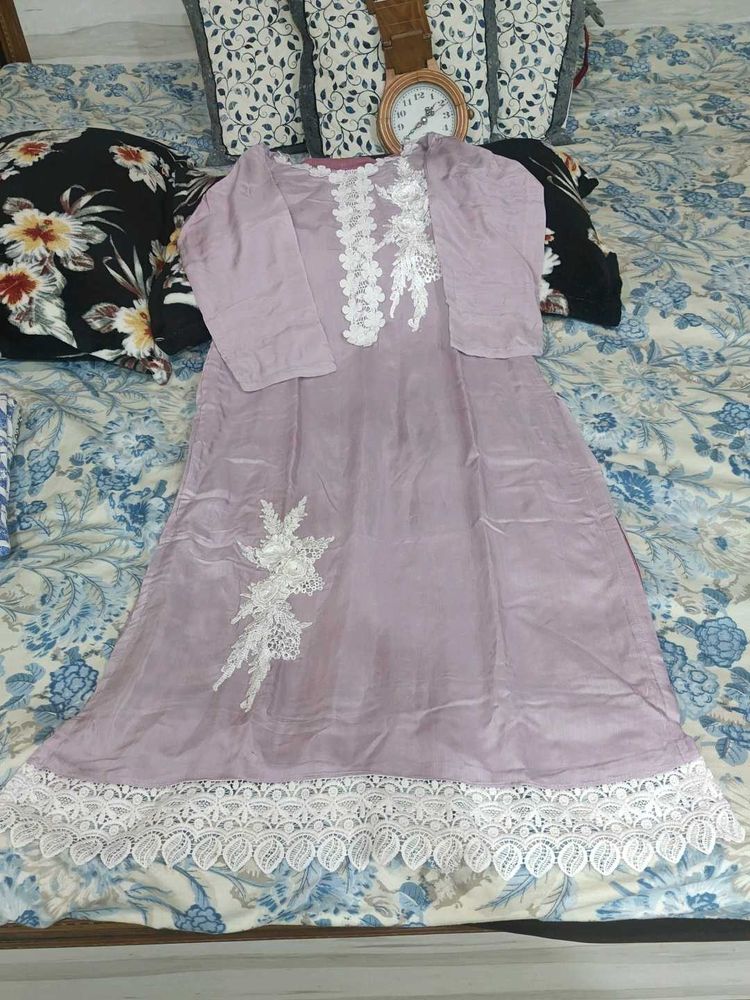 Lilac Lace Detail Dress