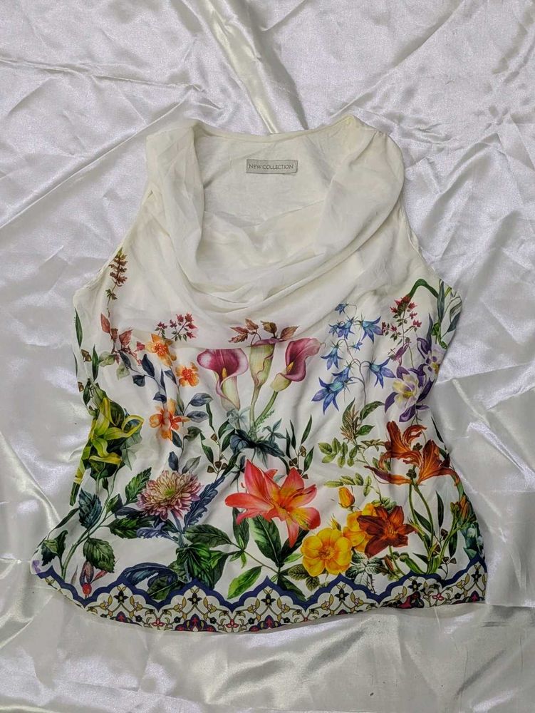 White Floral Summer Top.