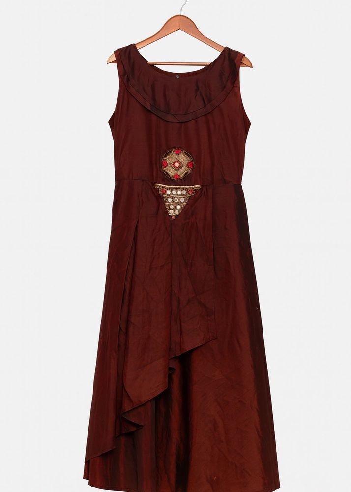 Elegant Maroon Embroidered Dress