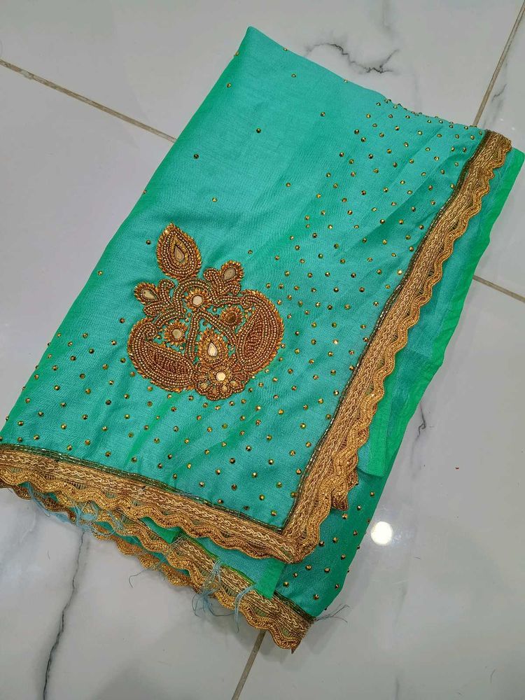 Heavy Wedding Saree New With Blouse Piece