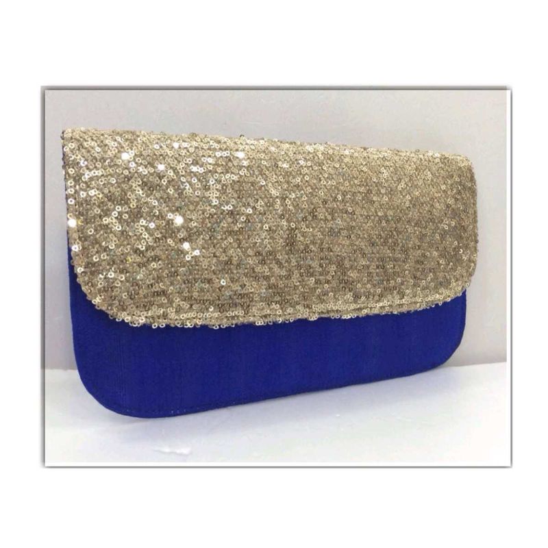 Silk Sequins Envelope Clutch cum Sling