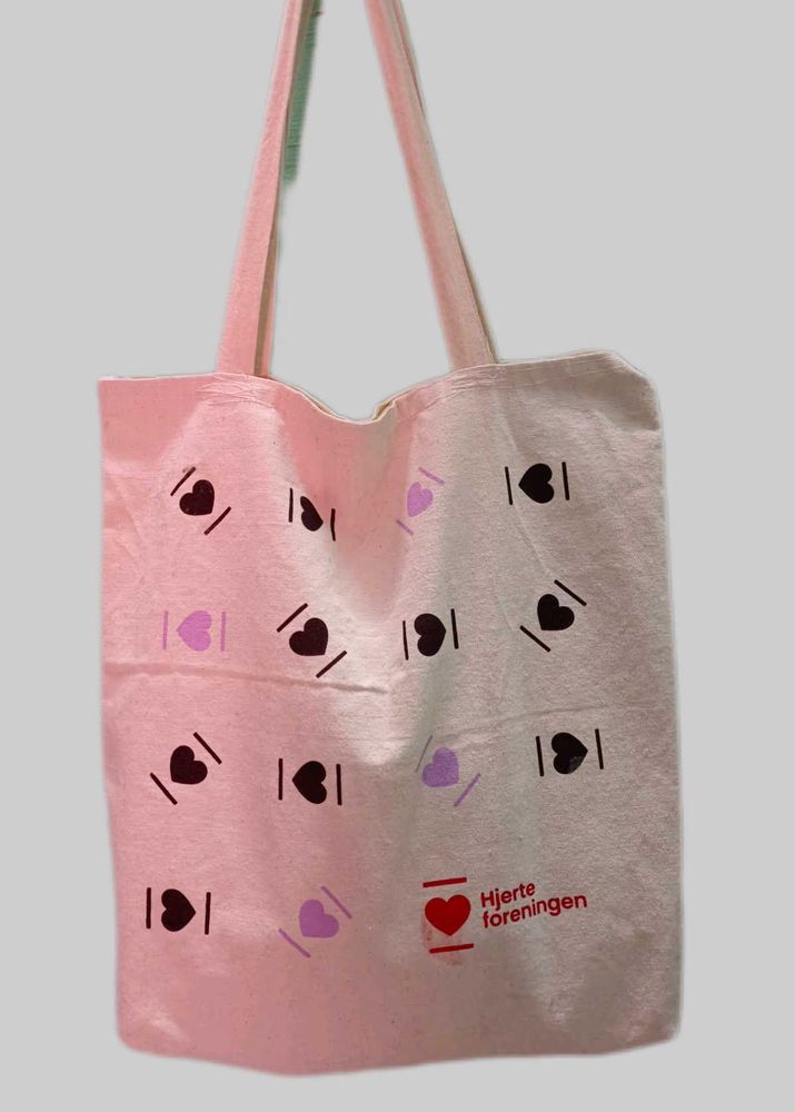 Heart Print Canvas Tote Bag