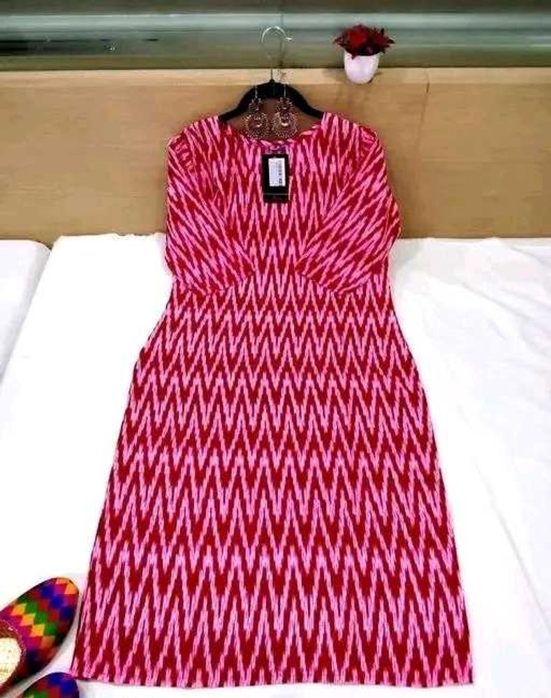 Stylish Pink &amp; Red Kurti Dress