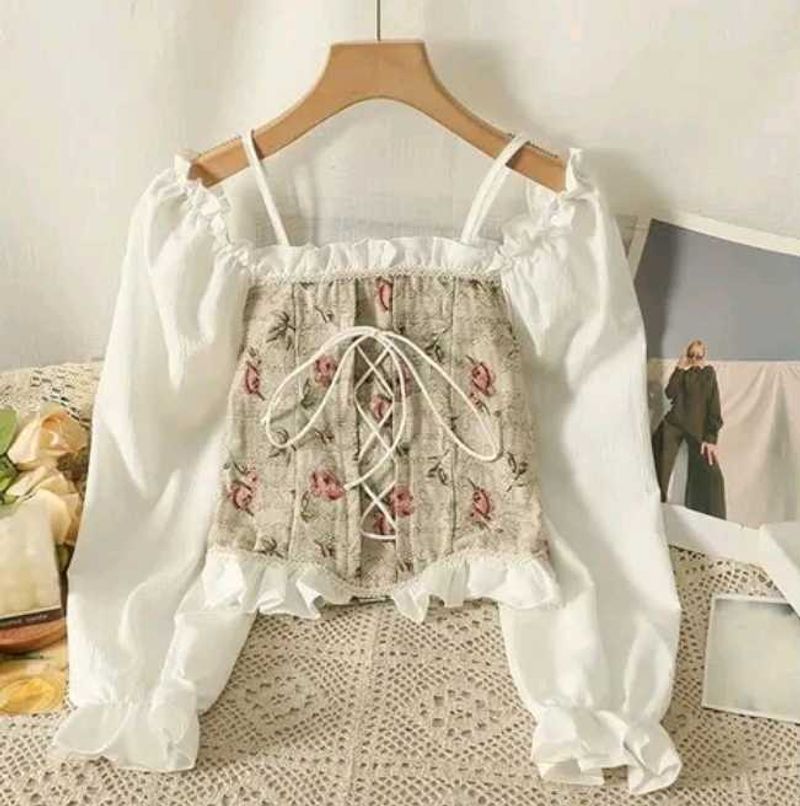 Korean Fit Retro Vintage Top🍒
