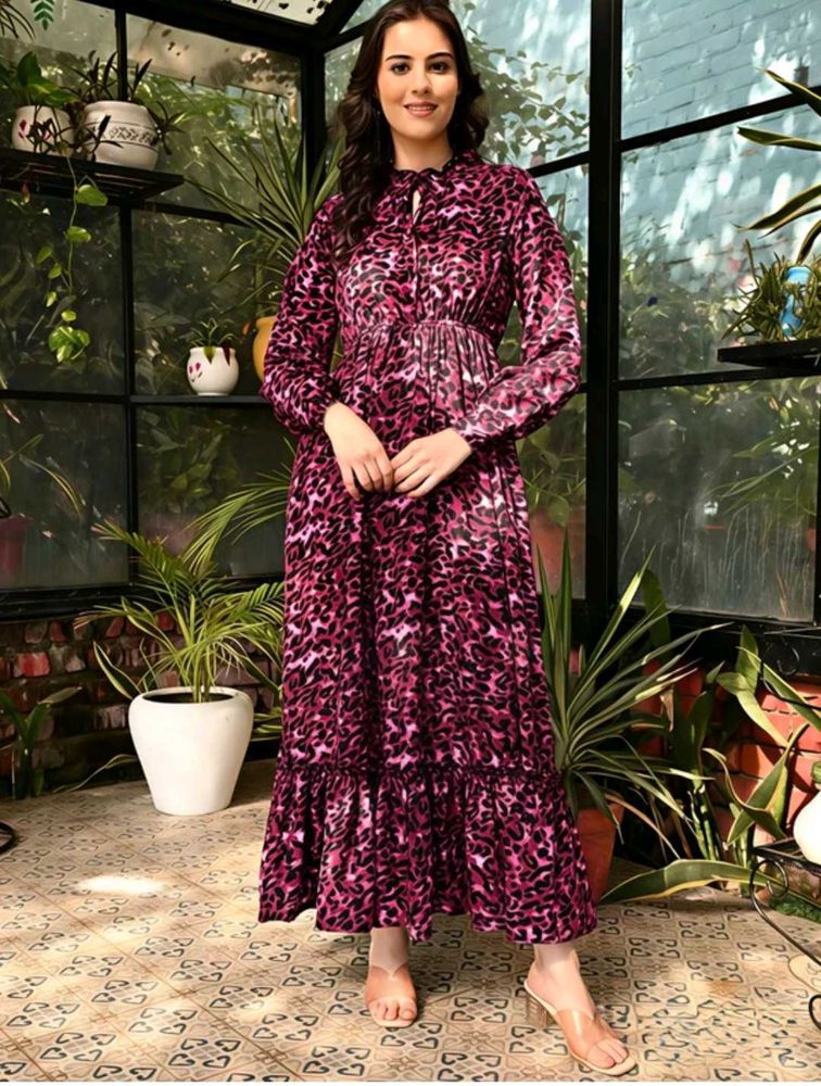 Elegant Animal Print Maxi Dress