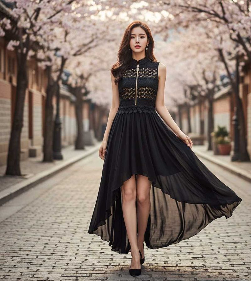 ❗SALE❗Chic Black High-Low Dress