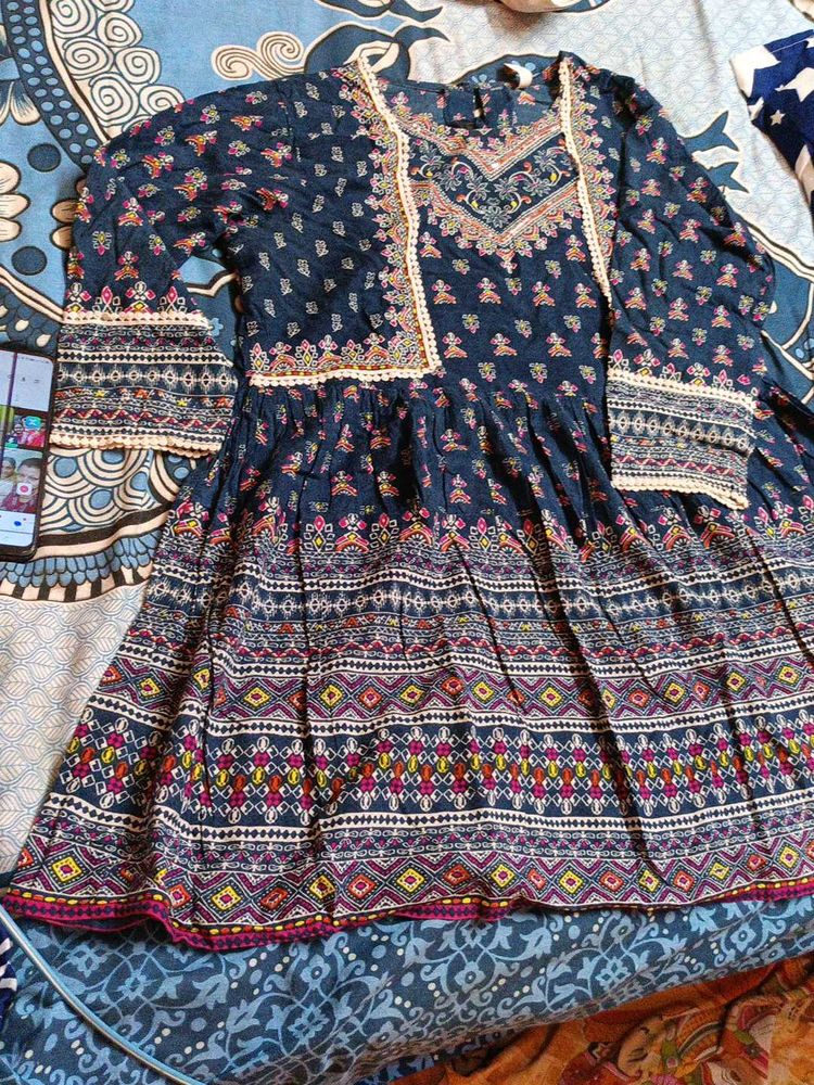 Boho Print Short Kurti/Mini Dress