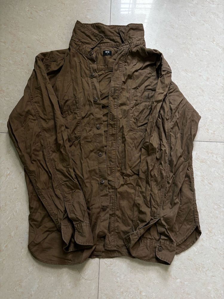 Uniqlo Brown Button-Down Shirt