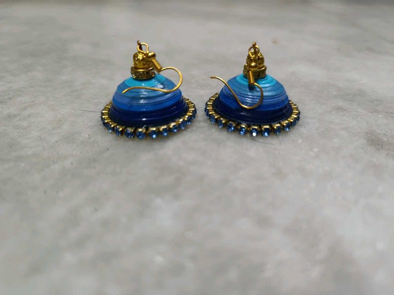 Quilled Handmade Paper Jhumka Earrings Set Of 3