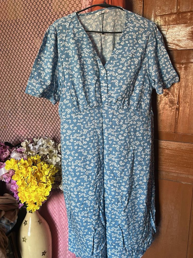 Floral Blue Dress