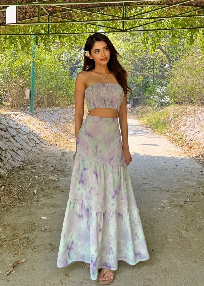 Tie-Dye lavender and mint Two-Piece Set