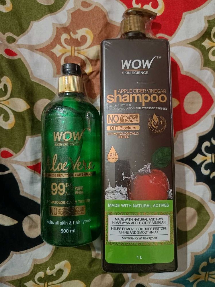 Pack Of 2,  1 Litres Shampoo, Aloe Vera Gel 500ml