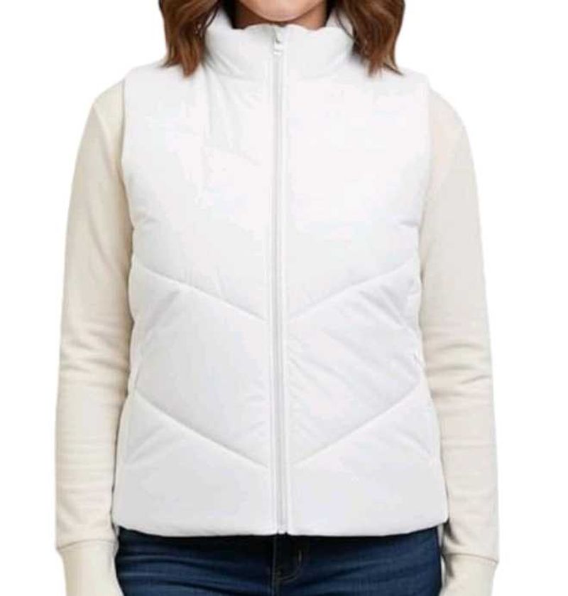 Stylish White Puffer Vest
