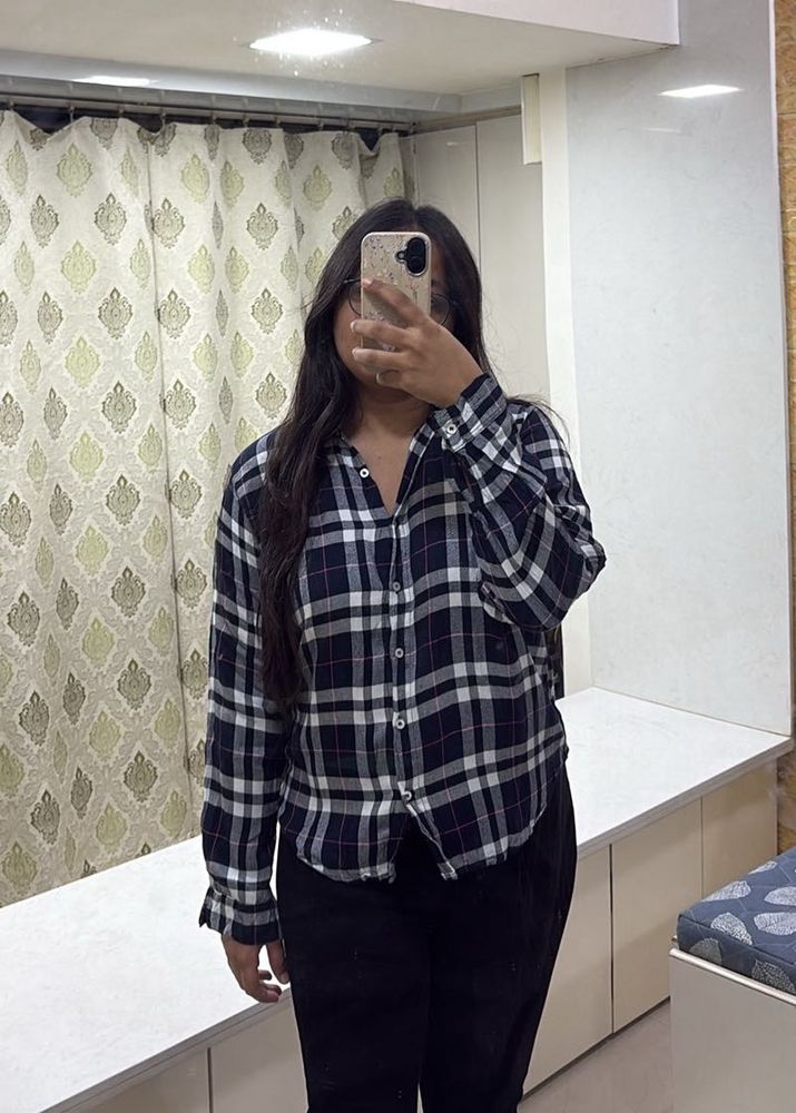 ZARA Plaid Button-Up Shirt