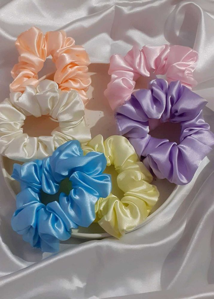 Colorful Scrunchie Set (Combo Of 6)