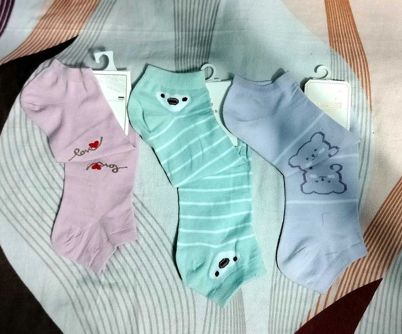 CUTE ANKLE SOCKS 🧦 (Set of 3)
