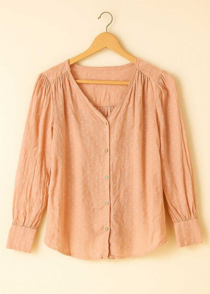 Peach Button-Down Top