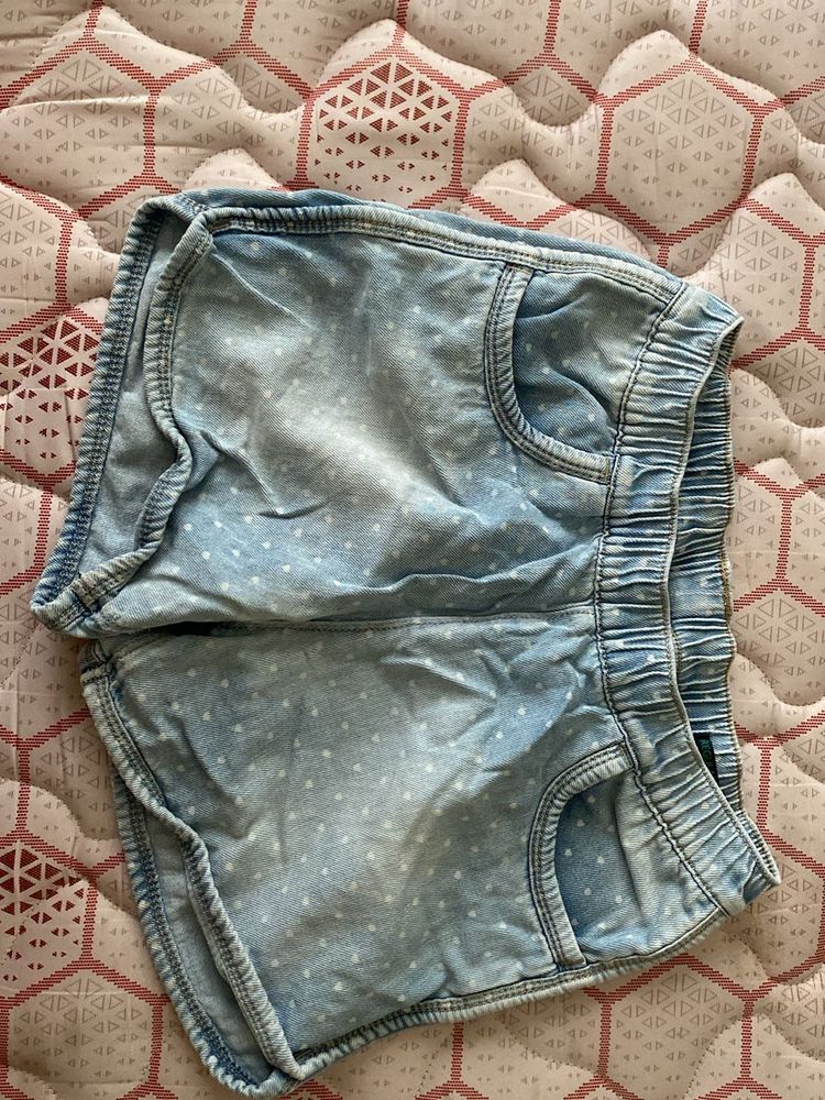 Girls&#39; Heart Dot Denim Shorts