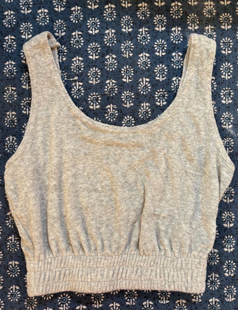 Gray Cropped Tank Top