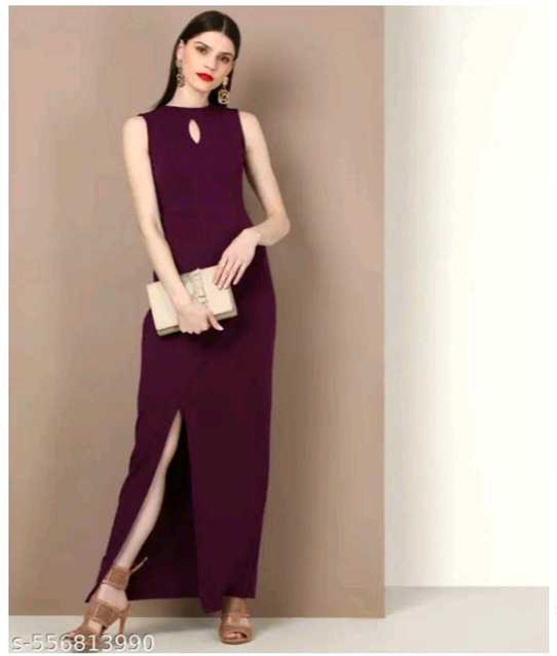 One Piece Side Cut Maroon Dress