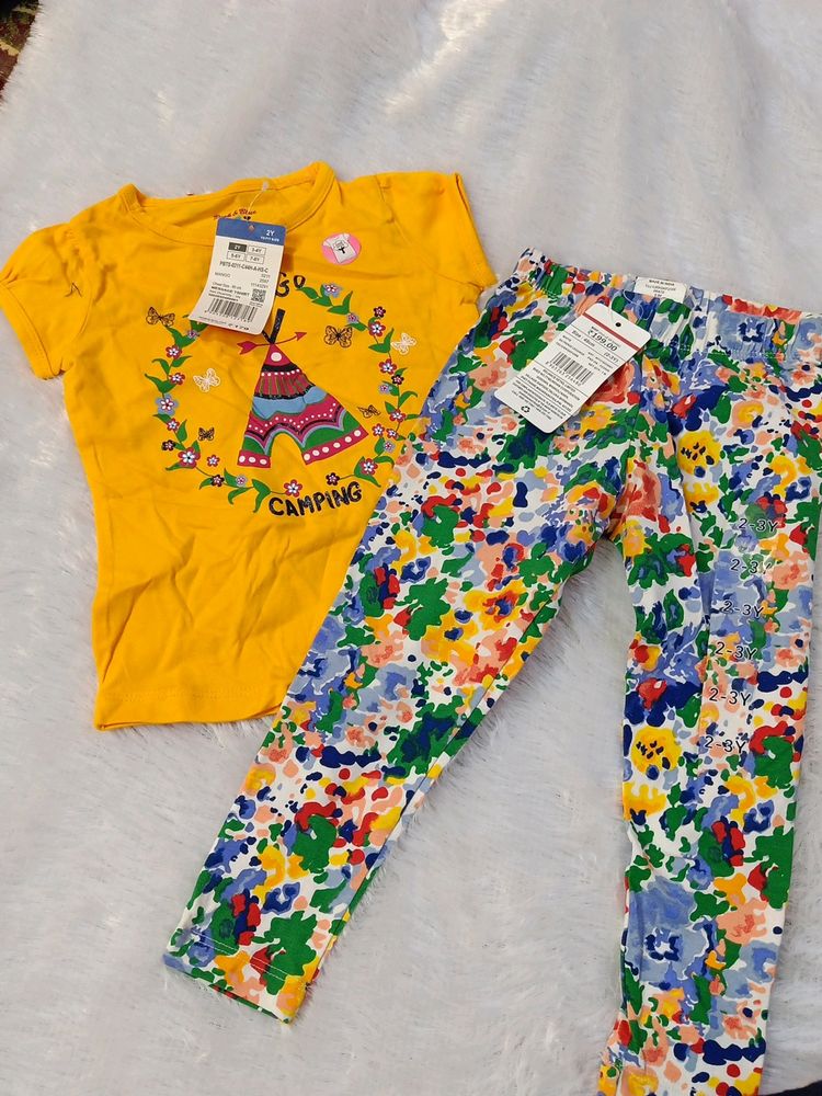 Leggings And Tshirt For Girls