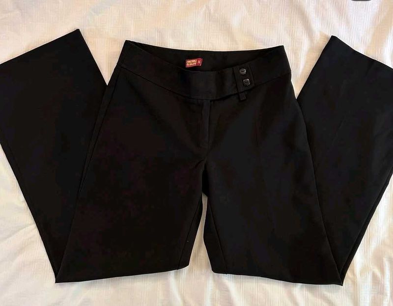 Black Flare Leg Trousers
